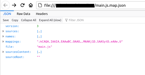 screenshot: json in firefox json browser