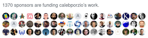 screenshot: calebporzio’s sponsors